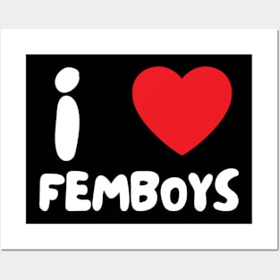 I Love Heart Femboys Yaoi Crossdressing Aesthetic Posters and Art